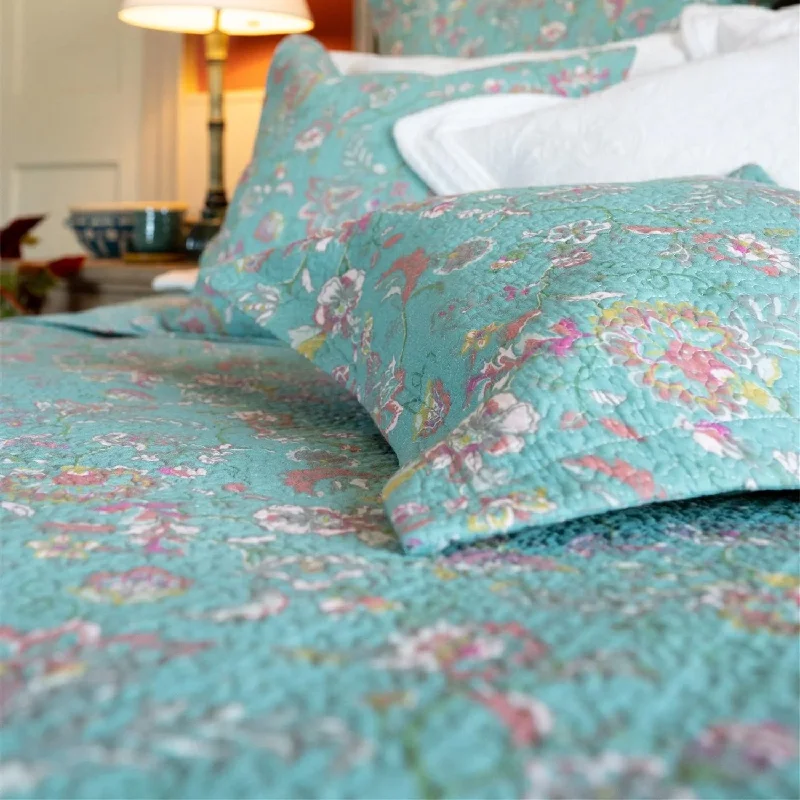 rustic farmhouse bedspreads with patchwork designs for a cozy feelEloise Duck Egg Blue Pillowshams and Cushions rustic farmhouse bedspreads with patchwork designs for a cozy feelEloise Duck Egg Blue Pillowshams and Cushions