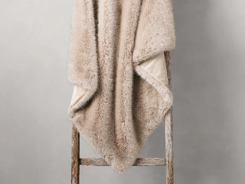 Queen - size blankets for standard - sized bedsFairbanks Oversized Faux Fur Throw