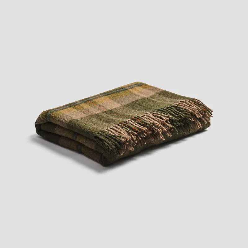 Fleece blankets for a cozy and plush textureFern Green Check Cabin Wool Blanket