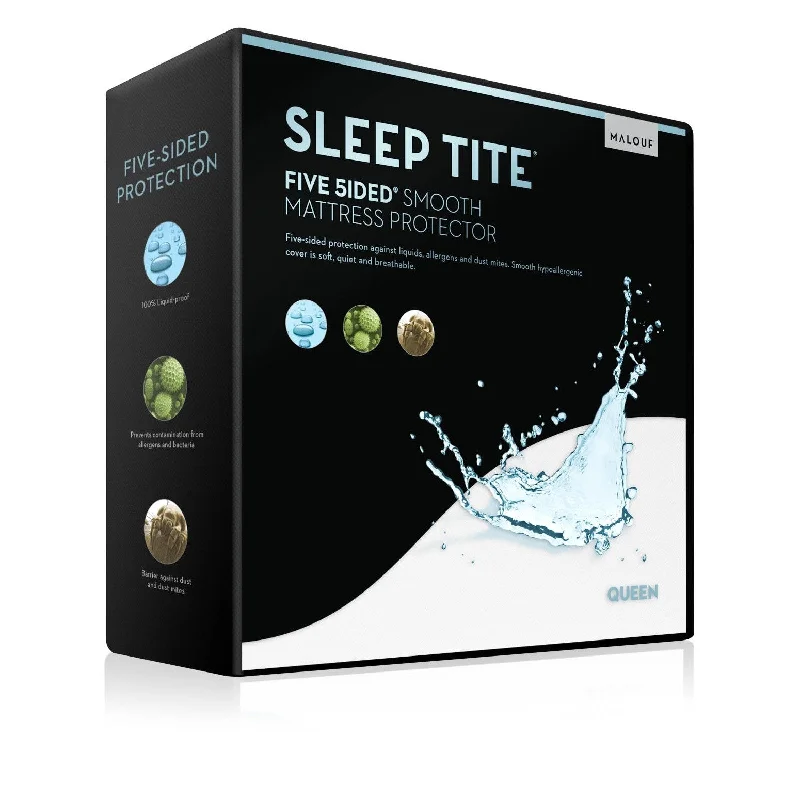 Natural latex and organic cotton blend mattressesMalouf Five 5Ided® Smooth Mattress Protector