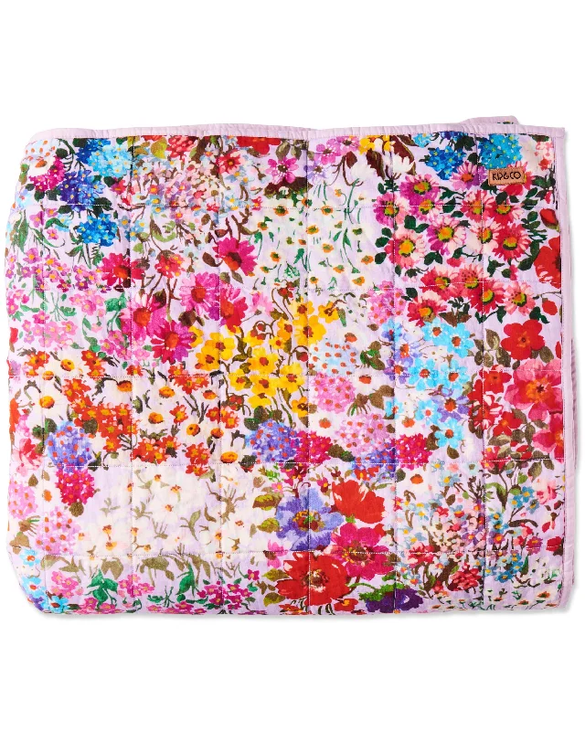 mid - century modern bedspreads with iconic shapes and colors for a stylish spaceFull Bloom Reversible Linen Quilted Bedspread mid - century modern bedspreads with iconic shapes and colors for a stylish spaceFull Bloom Reversible Linen Quilted Bedspread