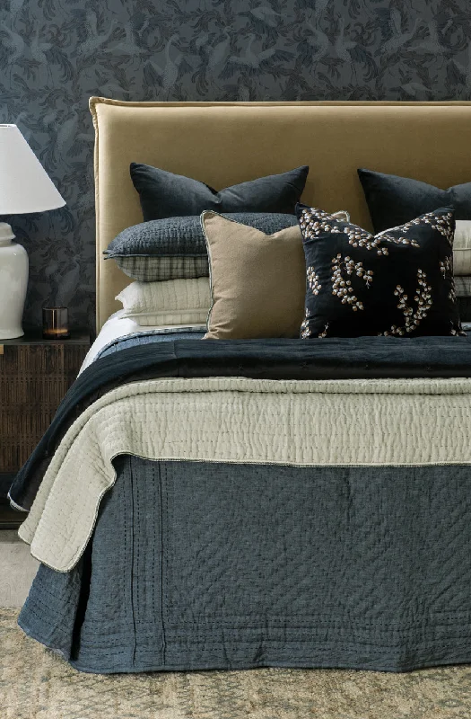 cotton bedspreads for breathability and softnessganuchi midnight bedspread