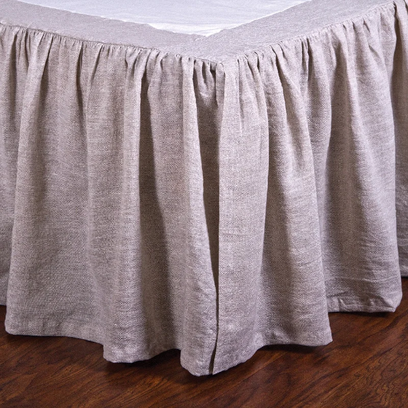 Bed skirts for beds with a rectangular frameBed skirts for beds with a leather - upholstered frameGathered Linen Bedskirt in Flax Bed skirts for beds with a rectangular frameBed skirts for beds with a leather - upholstered frameGathered Linen Bedskirt in Flax