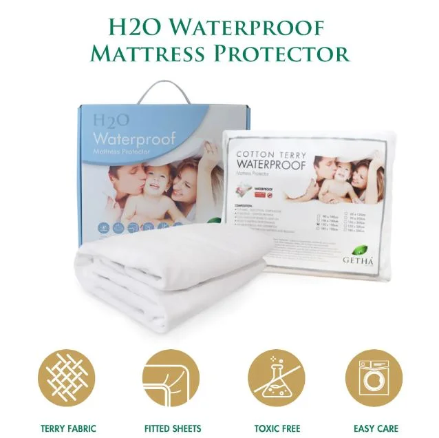 Latex mattresses with natural bounce and breathabilityGetha H20 Waterproof Mattress Protector Latex mattresses with natural bounce and breathabilityGetha H20 Waterproof Mattress Protector