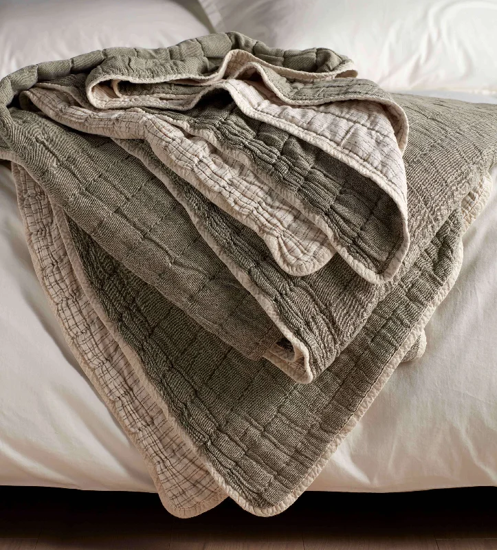 coastal style bedspreads with nautical elements like anchors and stripes for beach - themed roomsGreen Vivienne 100% Cotton Quilted Throw coastal style bedspreads with nautical elements like anchors and stripes for beach - themed roomsGreen Vivienne 100% Cotton Quilted Throw