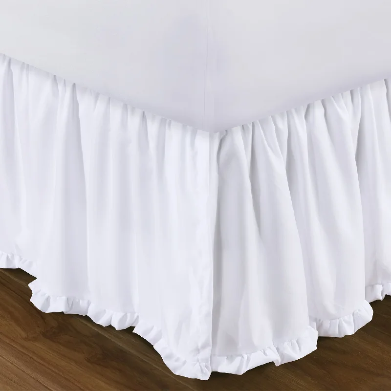 Bed skirts for beds with a traditional - ornate frameBed skirts for beds with a slatted frameGreenland Home Sasha White Twin Bed Skirt 15`` Bed skirts for beds with a traditional - ornate frameBed skirts for beds with a slatted frameGreenland Home Sasha White Twin Bed Skirt 15``