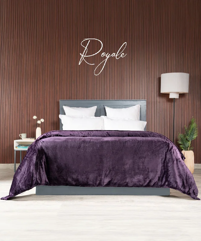 Linen blankets with a rustic and textured lookHE Style me Solid Double Blanket, 290GSM, 100% Polyster, Royal Linen blankets with a rustic and textured lookHE Style me Solid Double Blanket, 290GSM, 100% Polyster, Royal