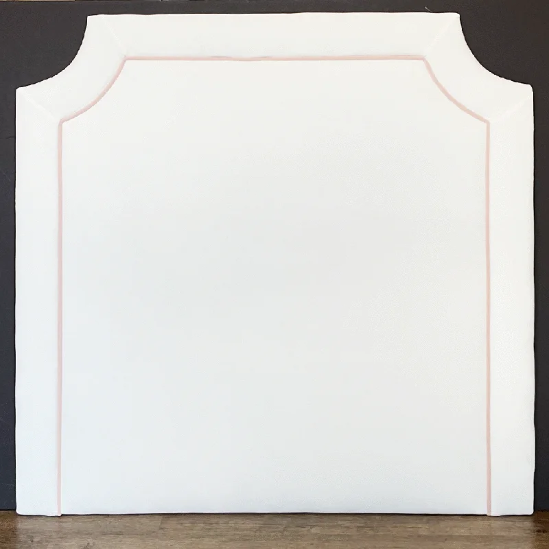 Bed skirts for beds with a fabric - covered frameBed skirts for beds with a non - standard frameHeadboard - Bella White with Bella Soft Pink Piping Bed skirts for beds with a fabric - covered frameBed skirts for beds with a non - standard frameHeadboard - Bella White with Bella Soft Pink Piping