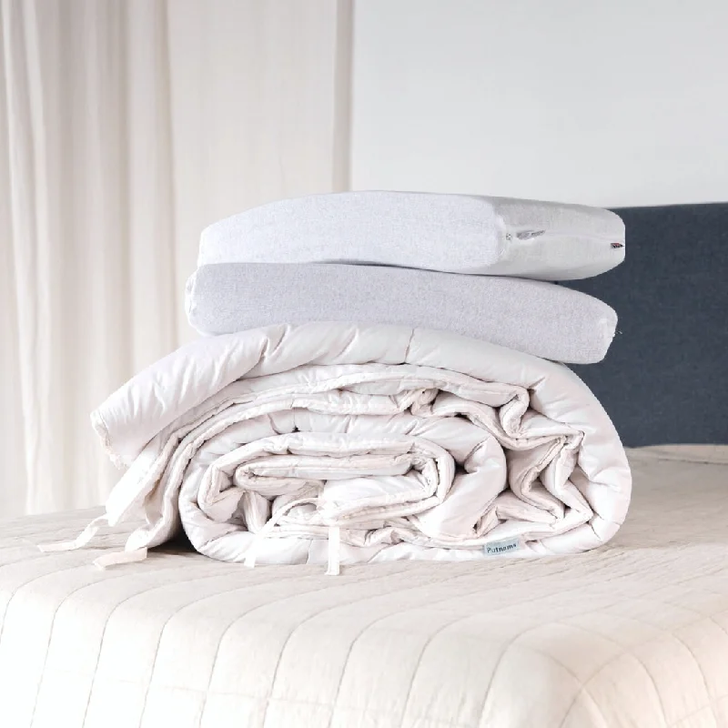 Silk - filled duvets for a luxurious and smooth sleeping experienceHeight Adjustable Latex Pillow & Wool Duvet Set - Bundle Silk - filled duvets for a luxurious and smooth sleeping experienceHeight Adjustable Latex Pillow & Wool Duvet Set - Bundle