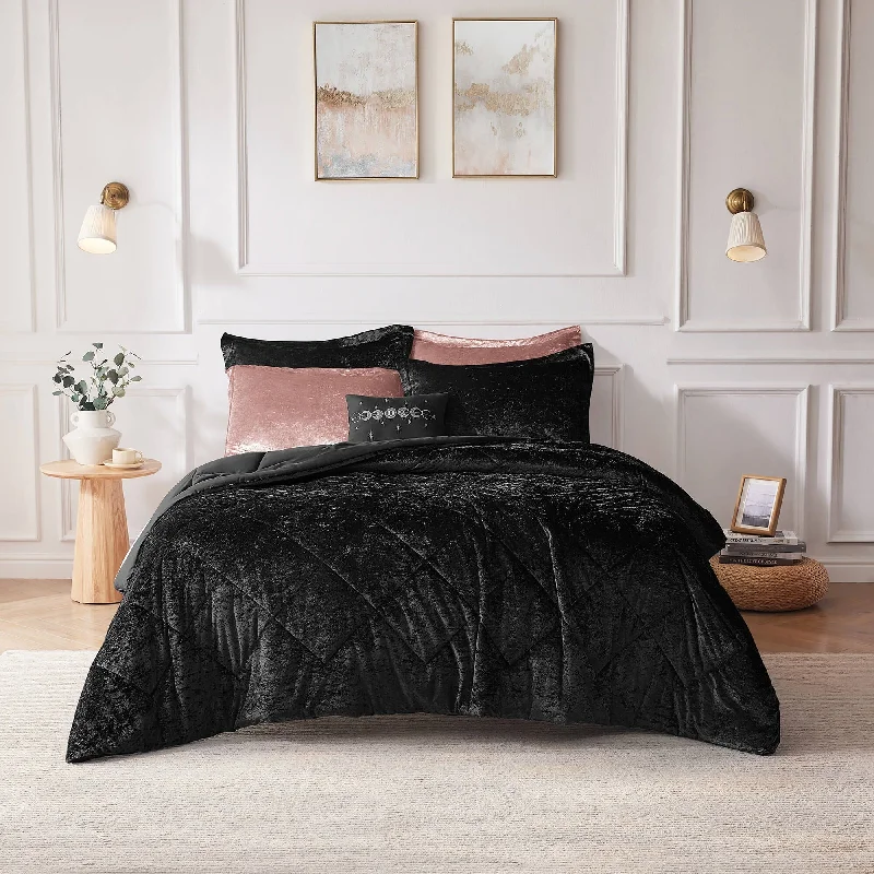 Synthetic - filled comforters like polyester for affordability and hypoallergenic propertiesIntelligent Design Isabel Velvet Comforter Set Synthetic - filled comforters like polyester for affordability and hypoallergenic propertiesIntelligent Design Isabel Velvet Comforter Set