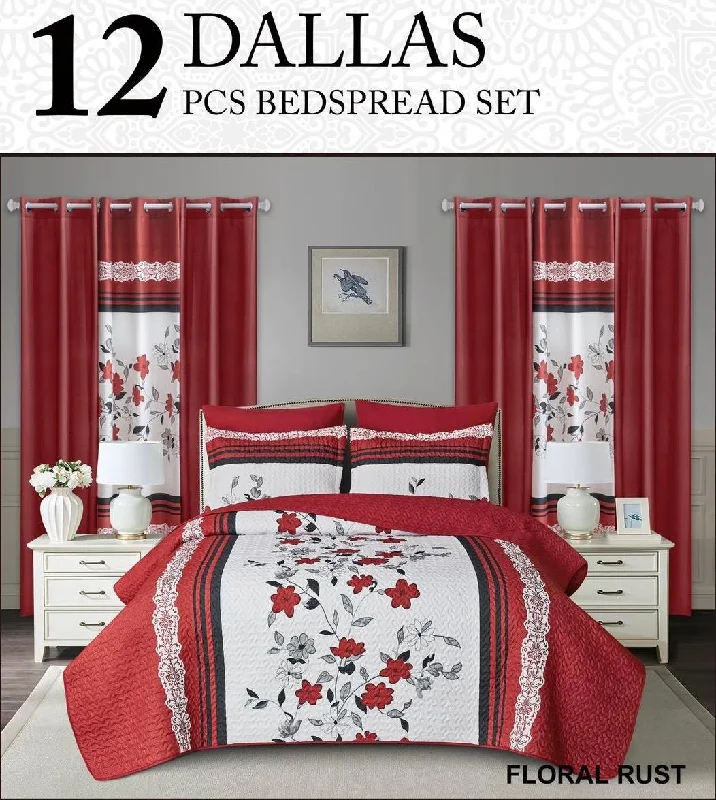 country style bedspreads with floral prints and gingham accents for a homely feelking Dallas Bedspread Set 12Piece country style bedspreads with floral prints and gingham accents for a homely feelking Dallas Bedspread Set 12Piece