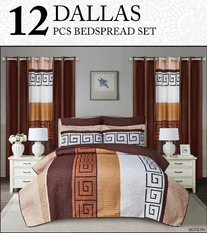 rustic farmhouse bedspreads with patchwork designs for a cozy feelking Dallas Quilt Set 12Piece rustic farmhouse bedspreads with patchwork designs for a cozy feelking Dallas Quilt Set 12Piece