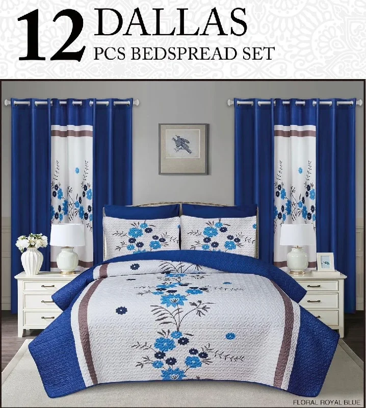 mid - century modern bedspreads with iconic shapes and colors for a stylish spaceking  Dallas  Bedspread Set 12 Piece