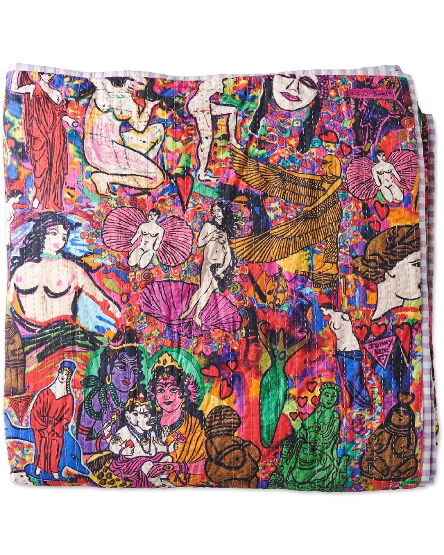 gothic style bedspreads with dark colors and ornate details for a mysterious bedroomKip&Co x Jenny Kee Goddesses Kantha Bedspread gothic style bedspreads with dark colors and ornate details for a mysterious bedroomKip&Co x Jenny Kee Goddesses Kantha Bedspread