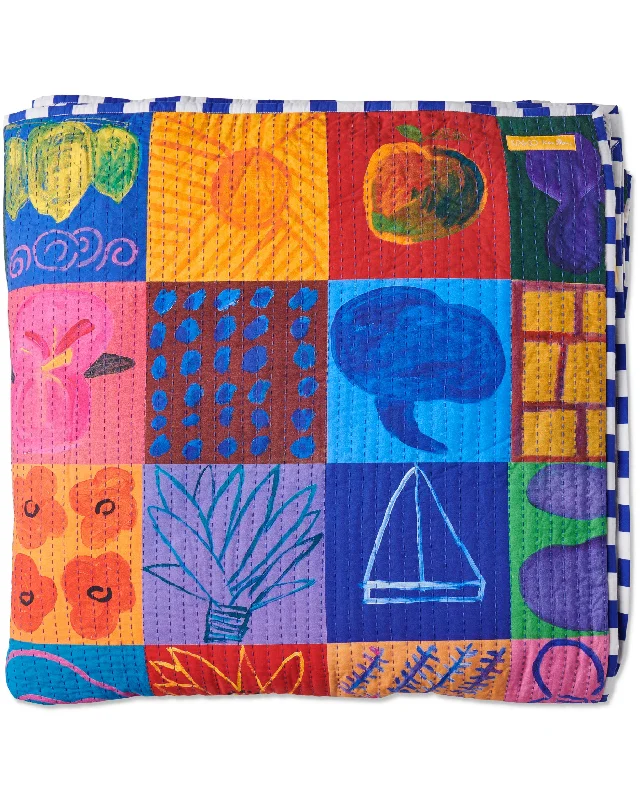 art deco bedspreads with geometric patterns for a retro - inspired bedroomKip&Co x Ken Done Flower Farm Kantha Bedspread art deco bedspreads with geometric patterns for a retro - inspired bedroomKip&Co x Ken Done Flower Farm Kantha Bedspread