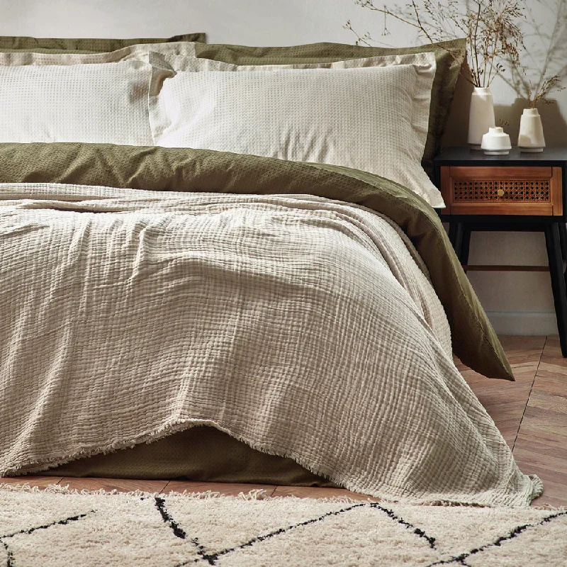 country style bedspreads with floral prints and gingham accents for a homely feelLark Muslin Cotton Oversized Throw Natural country style bedspreads with floral prints and gingham accents for a homely feelLark Muslin Cotton Oversized Throw Natural