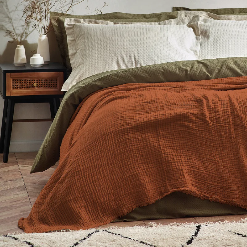 rustic farmhouse bedspreads with patchwork designs for a cozy feelLark Muslin Cotton Oversized Throw Pecan rustic farmhouse bedspreads with patchwork designs for a cozy feelLark Muslin Cotton Oversized Throw Pecan