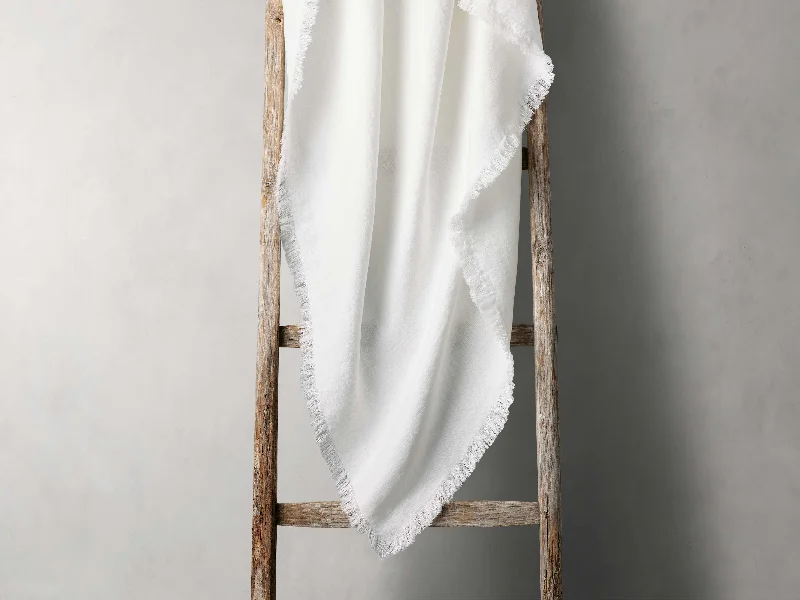 Rayon from bamboo blankets for a silky and breathable feelLinen Selvedge Throw