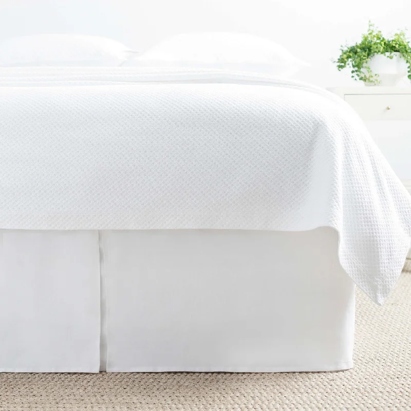 Bed skirts for beds with a solid - panel frameBed skirts for beds with a curved framePine Cone Hill Lush Linen White Bed Skirt