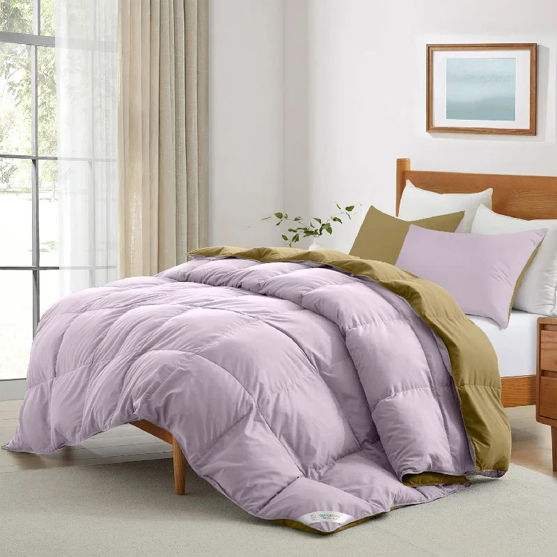 Silk - filled comforters for a luxurious and smooth touchAll Season Lilac Super Soft Reversible King Comforter Set 220x240cm with 2 Pillow Case Silk - filled comforters for a luxurious and smooth touchAll Season Lilac Super Soft Reversible King Comforter Set 220x240cm with 2 Pillow Case