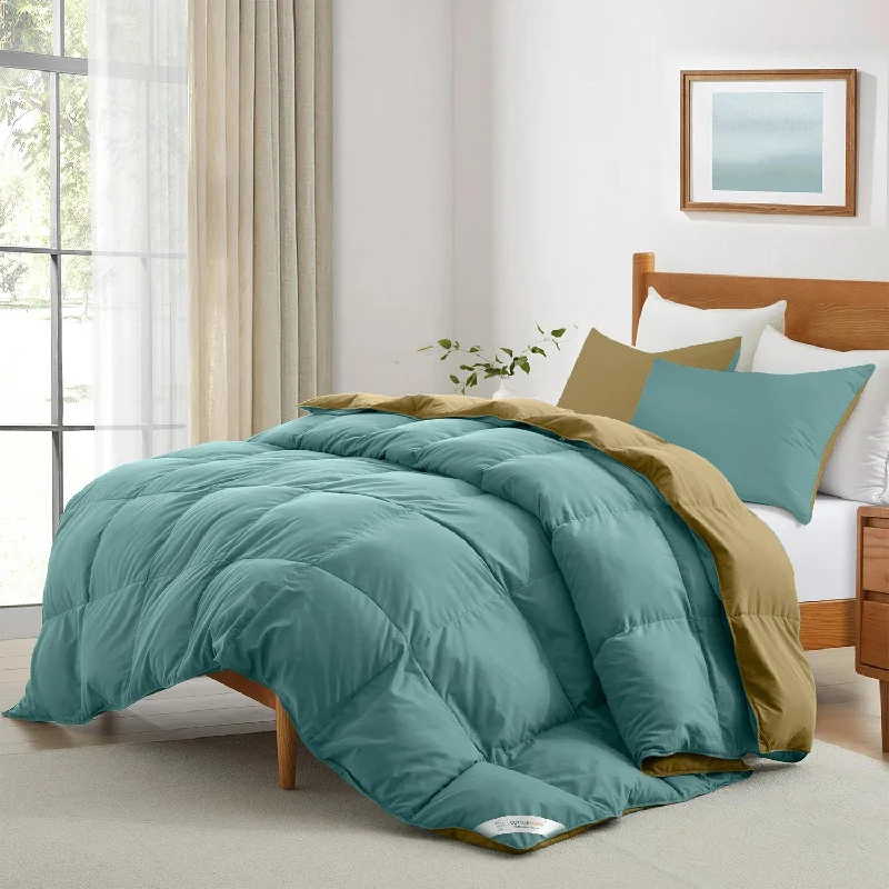 Silk - filled comforters for a luxurious and smooth touchAll Season Teal Super Soft Reversible King Comforter Set 220x240cm with 2 Pillow Case Silk - filled comforters for a luxurious and smooth touchAll Season Teal Super Soft Reversible King Comforter Set 220x240cm with 2 Pillow Case