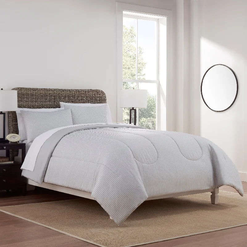 Down - filled comforters for supreme warmth and lightnessMartex Pinstripe Reversible Comforter Set Down - filled comforters for supreme warmth and lightnessMartex Pinstripe Reversible Comforter Set