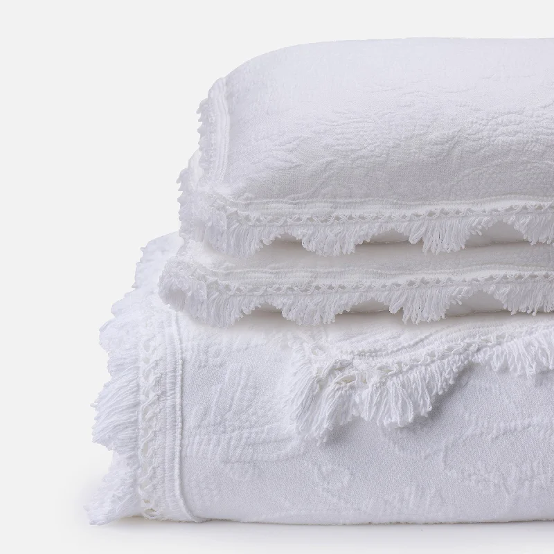 asian - inspired bedspreads with traditional motifs such as cherry blossoms or dragons for a zen atmosphereClassic White Matelasse Bedspread and Shams Bundle asian - inspired bedspreads with traditional motifs such as cherry blossoms or dragons for a zen atmosphereClassic White Matelasse Bedspread and Shams Bundle