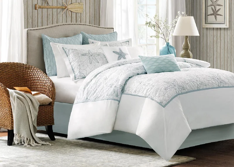 Duck down comforters with a softer feel and good warmth retentionHarbor House Maya Bay Starfish 4-Piece Comforter Set