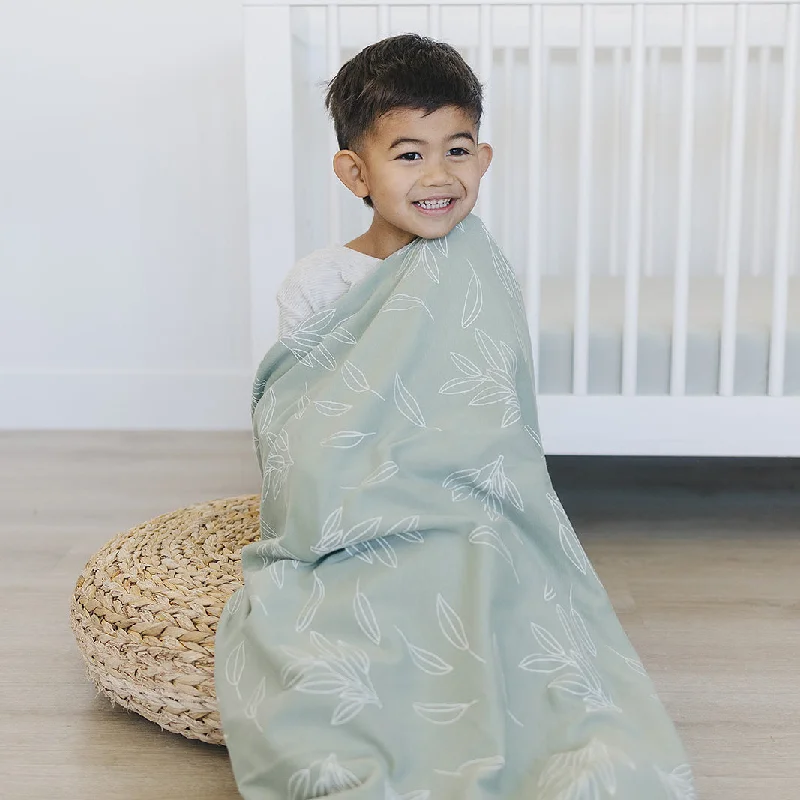 Rayon from bamboo blankets for a silky and breathable feelToddler Blanket, 4 Season® Merino Wool & Organic Cotton, 52.5" x 40", Sage Rayon from bamboo blankets for a silky and breathable feelToddler Blanket, 4 Season® Merino Wool & Organic Cotton, 52.5" x 40", Sage