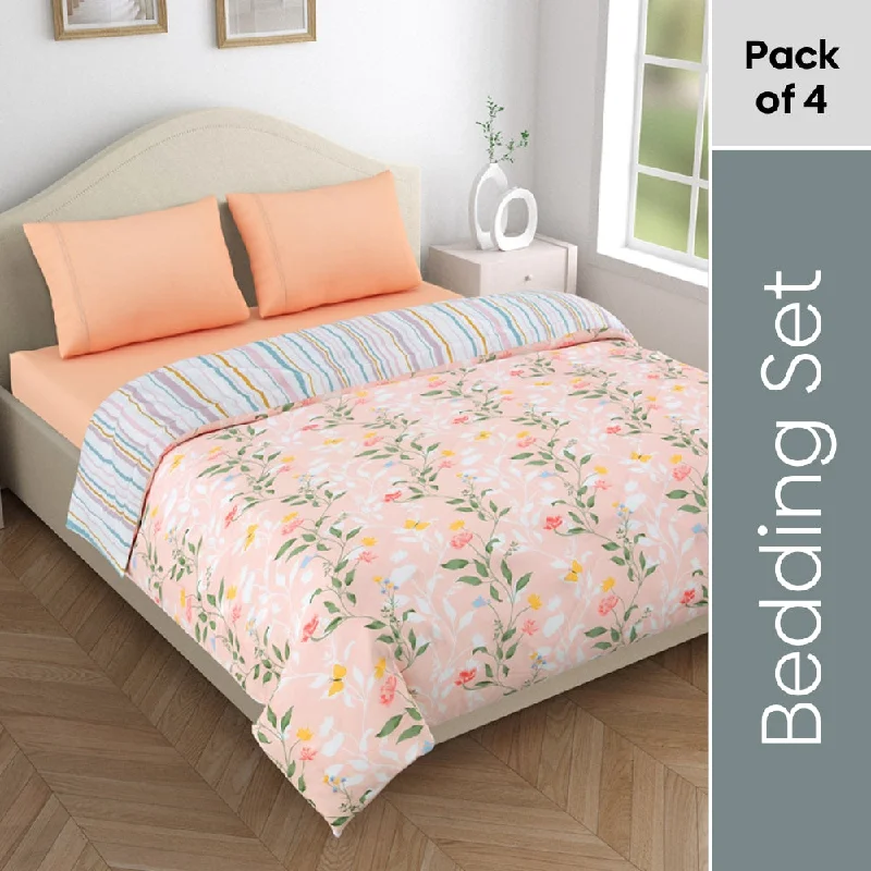 Wool - filled comforters with natural moisture - wicking and temperature - regulating featuresMicrofibre Reversible Comforter Bedding Set, Blush Vineyard Wool - filled comforters with natural moisture - wicking and temperature - regulating featuresMicrofibre Reversible Comforter Bedding Set, Blush Vineyard