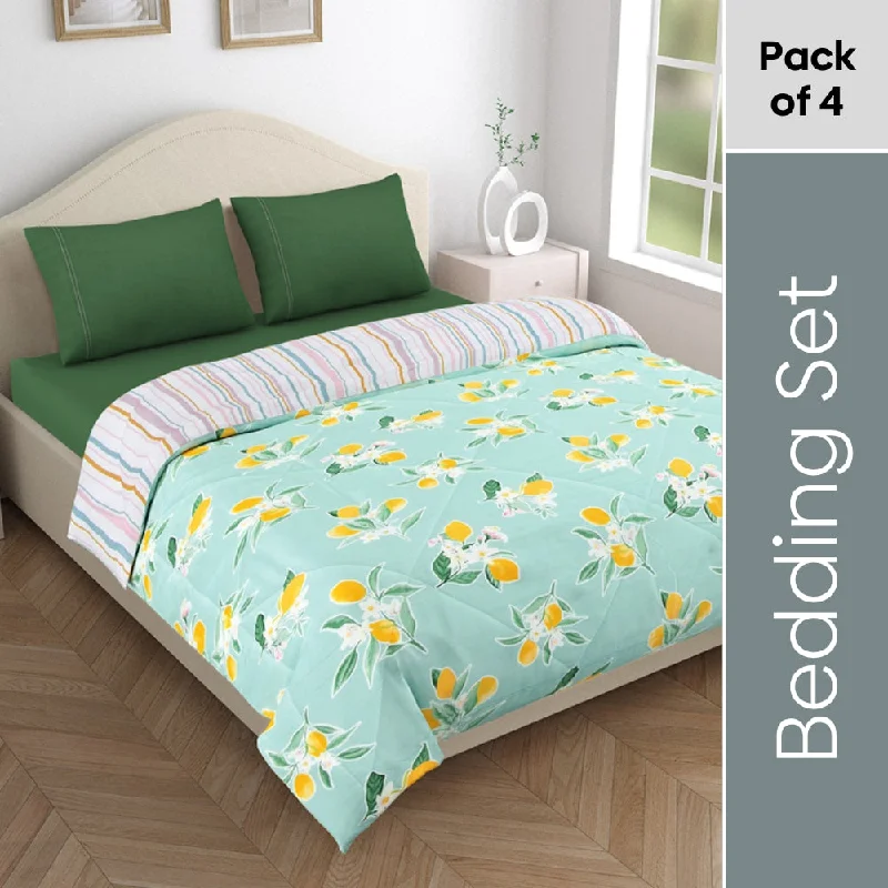 Full - size comforters suitable for full - sized beds in guest rooms or small bedroomsMicrofibre Reversible Comforter Bedding Set, Citrus Breeze Full - size comforters suitable for full - sized beds in guest rooms or small bedroomsMicrofibre Reversible Comforter Bedding Set, Citrus Breeze