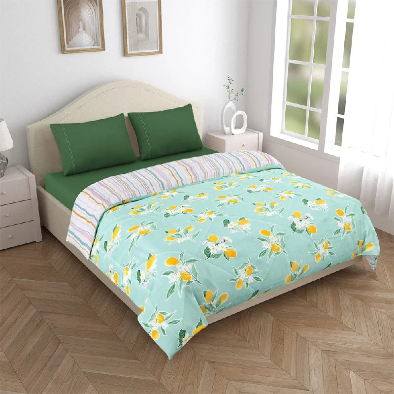 Bamboo - fiber - filled comforters with antibacterial and breathable qualitiesMicrofibre Reversible Comforter, Citrus Breeze Bamboo - fiber - filled comforters with antibacterial and breathable qualitiesMicrofibre Reversible Comforter, Citrus Breeze