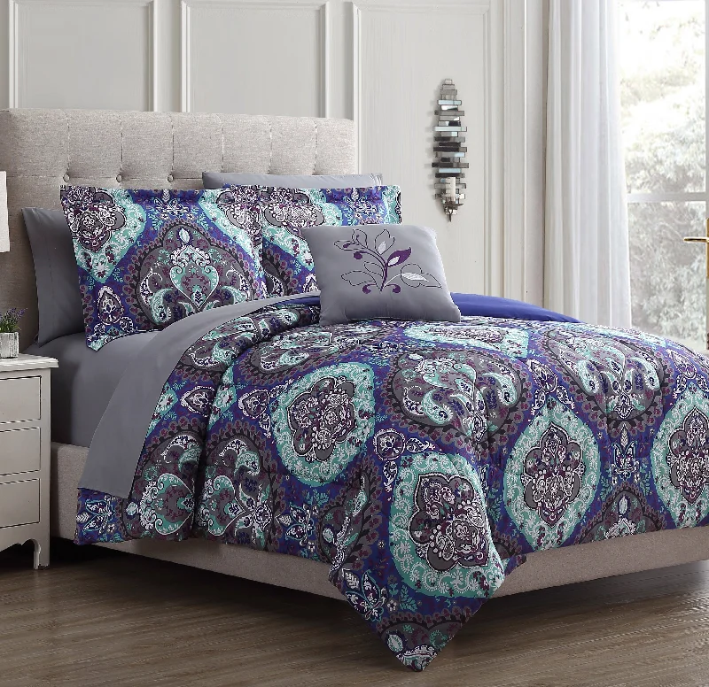 Synthetic - filled comforters like polyester for affordability and hypoallergenic propertiesModern Threads Cathedral 8-Piece Printed Reversible Bed In A Bag Synthetic - filled comforters like polyester for affordability and hypoallergenic propertiesModern Threads Cathedral 8-Piece Printed Reversible Bed In A Bag
