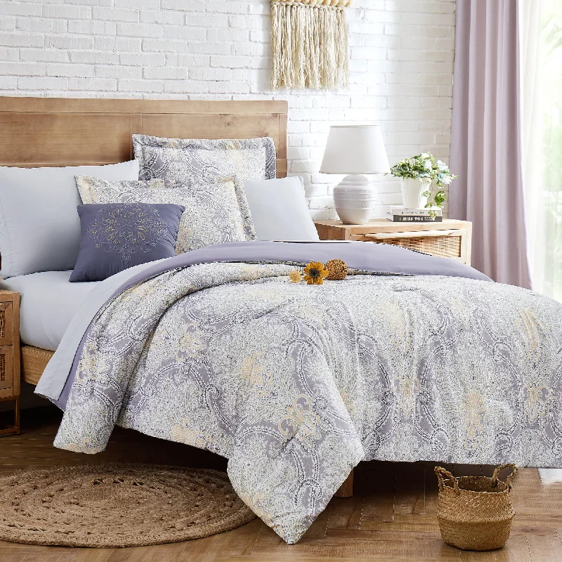 Microfiber - filled comforters that are lightweight and easy to care forModern Threads Monaco 8-Piece Printed Complete Bed Set Microfiber - filled comforters that are lightweight and easy to care forModern Threads Monaco 8-Piece Printed Complete Bed Set