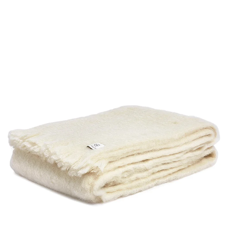 Chenille blankets with a thick and fuzzy textureMohair blanket chalk