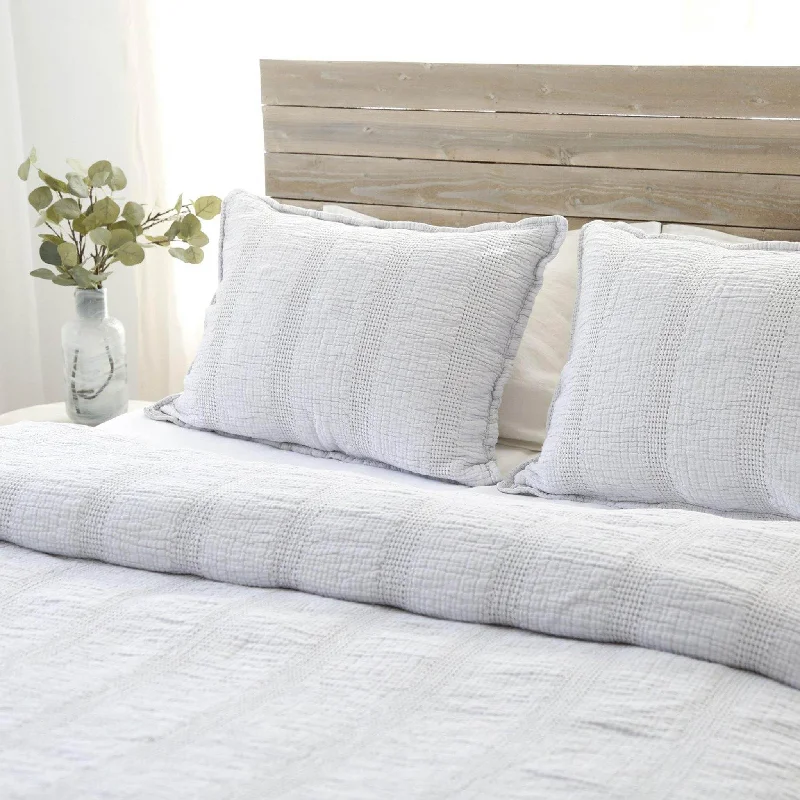 King - size duvets to perfectly fit large king - sized bedsNantucket Matelasse Collection by Pom Pom at Home, Grey King - size duvets to perfectly fit large king - sized bedsNantucket Matelasse Collection by Pom Pom at Home, Grey