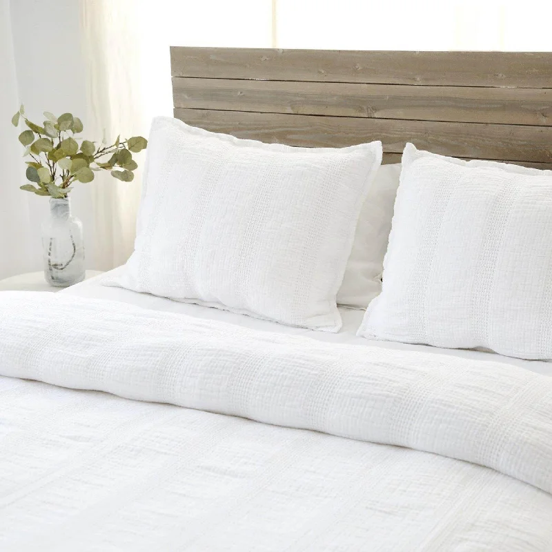 Bamboo - charcoal - filled duvets to absorb odors and regulate temperatureNantucket Matelasse Collection by Pom Pom at Home, White Bamboo - charcoal - filled duvets to absorb odors and regulate temperatureNantucket Matelasse Collection by Pom Pom at Home, White