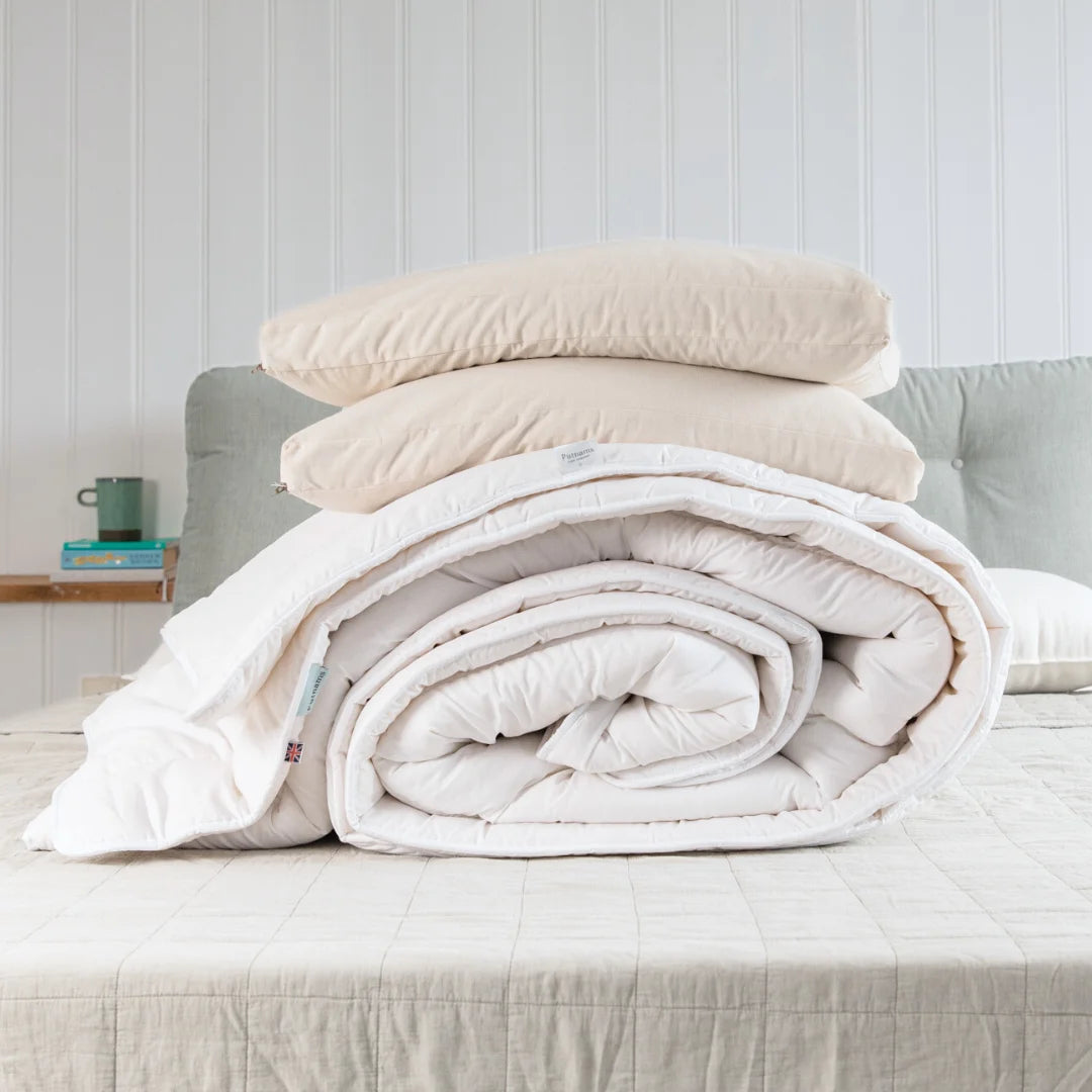 Full - size duvets for full - sized beds in guest rooms or smaller bedroomsOrganic Buckwheat Pillow & Wool Duvet Set - Bundle Full - size duvets for full - sized beds in guest rooms or smaller bedroomsOrganic Buckwheat Pillow & Wool Duvet Set - Bundle