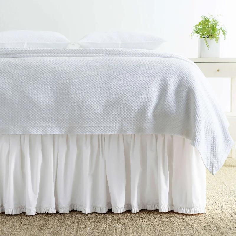Bed skirts for beds with a platform - style frameBed skirts for beds with a solid - panel framePine Cone Hill Classic Ruffle White Bed Skirt Bed skirts for beds with a platform - style frameBed skirts for beds with a solid - panel framePine Cone Hill Classic Ruffle White Bed Skirt