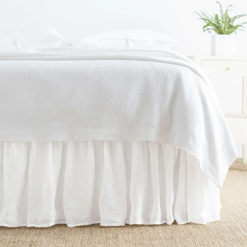 Bed skirts for beds with a slatted frameBed skirts for beds with a slatted framePine Cone Hill Savannah Linen Gauze White Bed Skirt