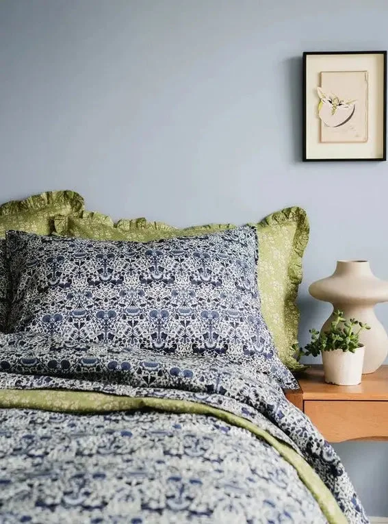 coastal style bedspreads with nautical elements like anchors and stripes for beach - themed roomsLODDEN & CAPEL PISTACHIO Liberty Reversible Heirloom Quilt coastal style bedspreads with nautical elements like anchors and stripes for beach - themed roomsLODDEN & CAPEL PISTACHIO Liberty Reversible Heirloom Quilt