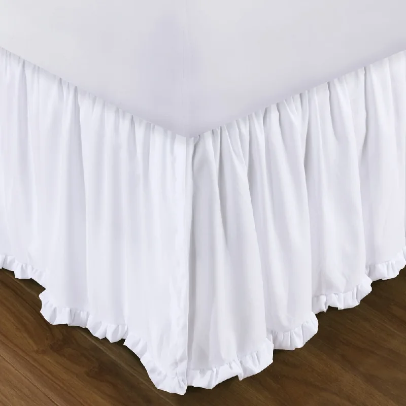 Bed skirts for beds with a platform - style frameBed skirts for beds with a curved frameSasha White 15-inch Drop Bed Skirt Bed skirts for beds with a platform - style frameBed skirts for beds with a curved frameSasha White 15-inch Drop Bed Skirt