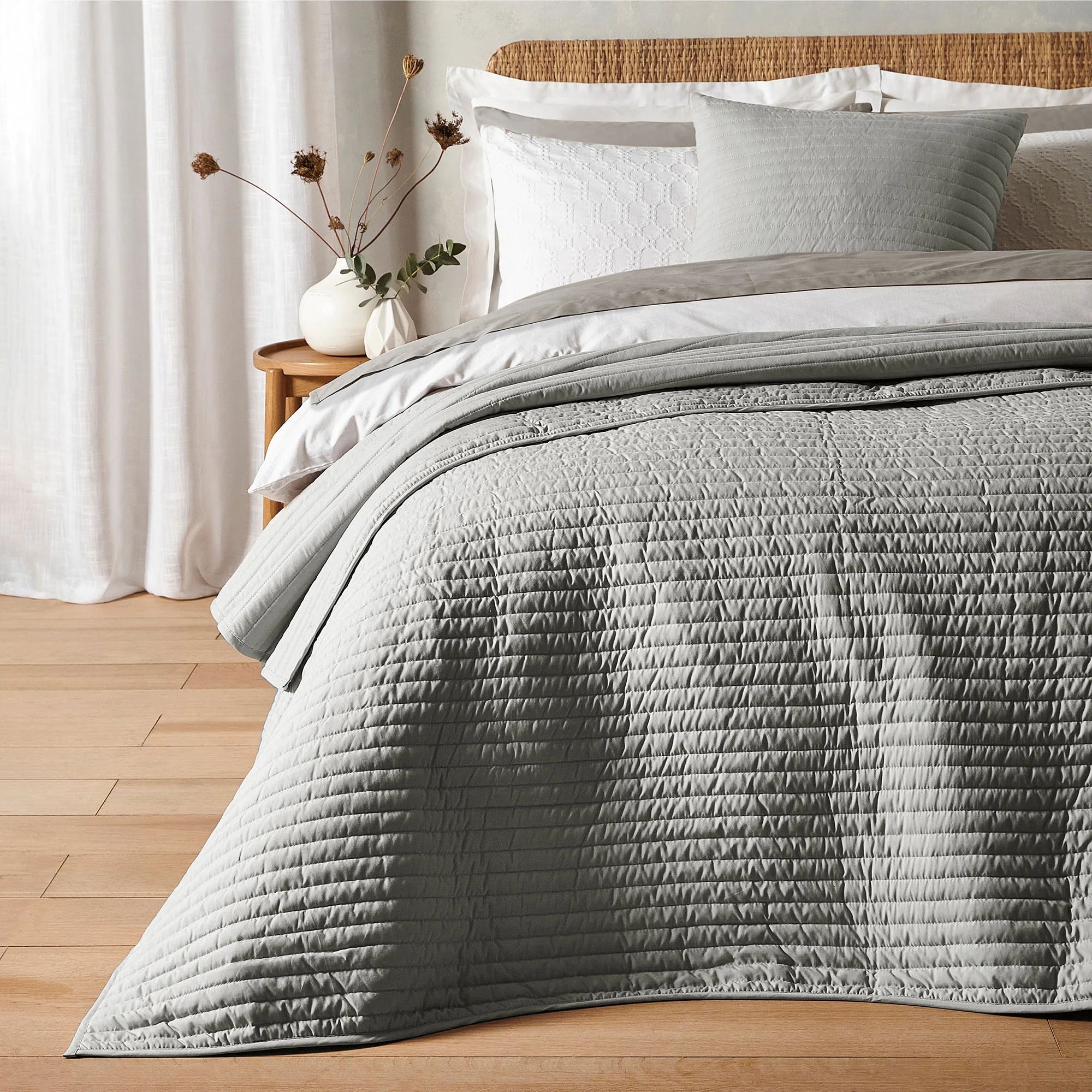 tropical style bedspreads with palm leaves and bright colors for a vacation - like vibeSilver Quilted Lines Bedspread tropical style bedspreads with palm leaves and bright colors for a vacation - like vibeSilver Quilted Lines Bedspread