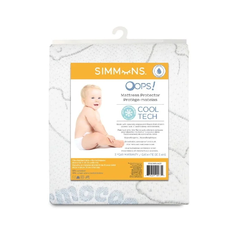 Memory foam mattresses for pressure relief and contouringSimmons Oops Cool Tech Crib Mattress Protector - White Memory foam mattresses for pressure relief and contouringSimmons Oops Cool Tech Crib Mattress Protector - White