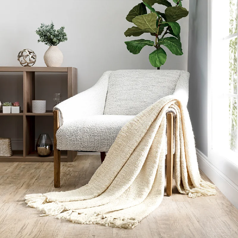 Wool blankets with natural warmth and insulationSlub-Yarn Throw Blanket