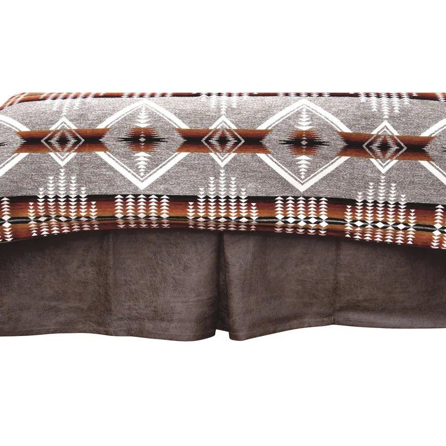 Bed skirts for beds with a solid - panel frameBed skirts for beds with a curved frameSmoke Grey Faux Leather Bed Skirt