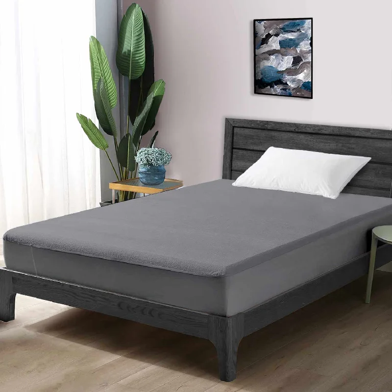 Bamboo - charcoal infused mattresses for odor absorptionGrey Terry Cotton Soft & Breathable Water Proof Mattress Protector Cover for Single Bed Bamboo - charcoal infused mattresses for odor absorptionGrey Terry Cotton Soft & Breathable Water Proof Mattress Protector Cover for Single Bed
