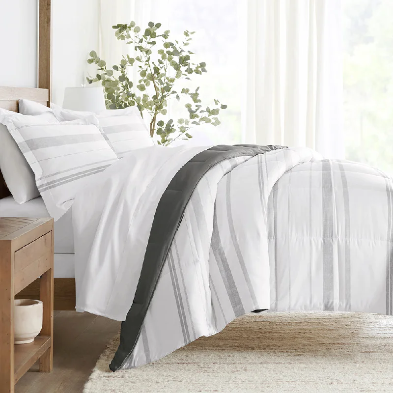 Down - filled comforters for supreme warmth and lightnessStitched Stripe Reversible Down-Alternative Comforter Set Down - filled comforters for supreme warmth and lightnessStitched Stripe Reversible Down-Alternative Comforter Set
