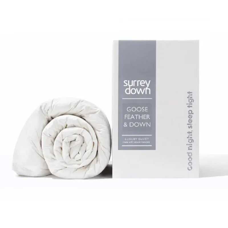 Organic cotton - filled duvets for a chemical - free and eco - friendly choice85% Goose Feather and 15% Down Duvet from Surrey Down Organic cotton - filled duvets for a chemical - free and eco - friendly choice85% Goose Feather and 15% Down Duvet from Surrey Down