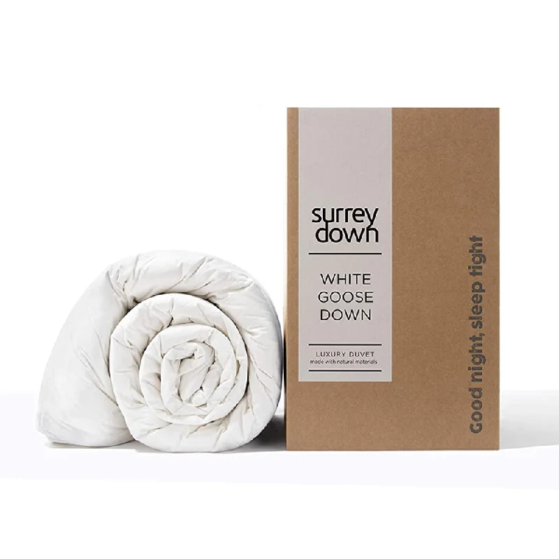 Bamboo - charcoal - filled duvets to absorb odors and regulate temperature80% White Goose Down Duvet from Surrey Down Bamboo - charcoal - filled duvets to absorb odors and regulate temperature80% White Goose Down Duvet from Surrey Down